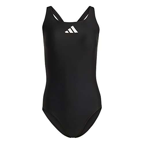 adidas Damen 3 Bar Logo Badeanzügo, Black/White, 38